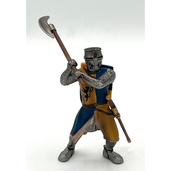 Schleich 2003 Medieval World of Knights Lionfoot Knight w/Face Mask & Weapons - Picture 1 of 10